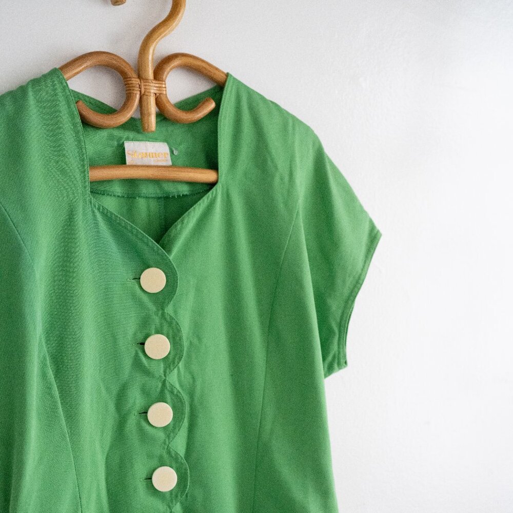 Stanner Munchen Vintage Green button down midi dress N/S - Picture 2 of 3